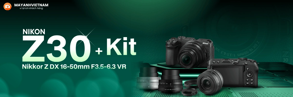 Máy ảnh Nikon Z30 (đen) kèm ống kính NIKKOR Z DX 16-50mm f/3.5-6.3 VR – chính hãng