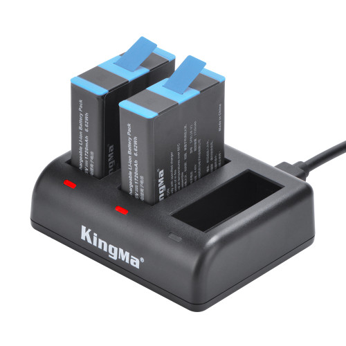 Bộ đốc sạc 3 khe và 2 Pin Kingma BM060BT101-2BM cho Gopro Hero 9/10/11