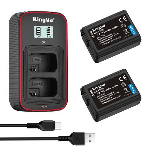 Bộ sạc đôi + pin Kingma BM058-FW50